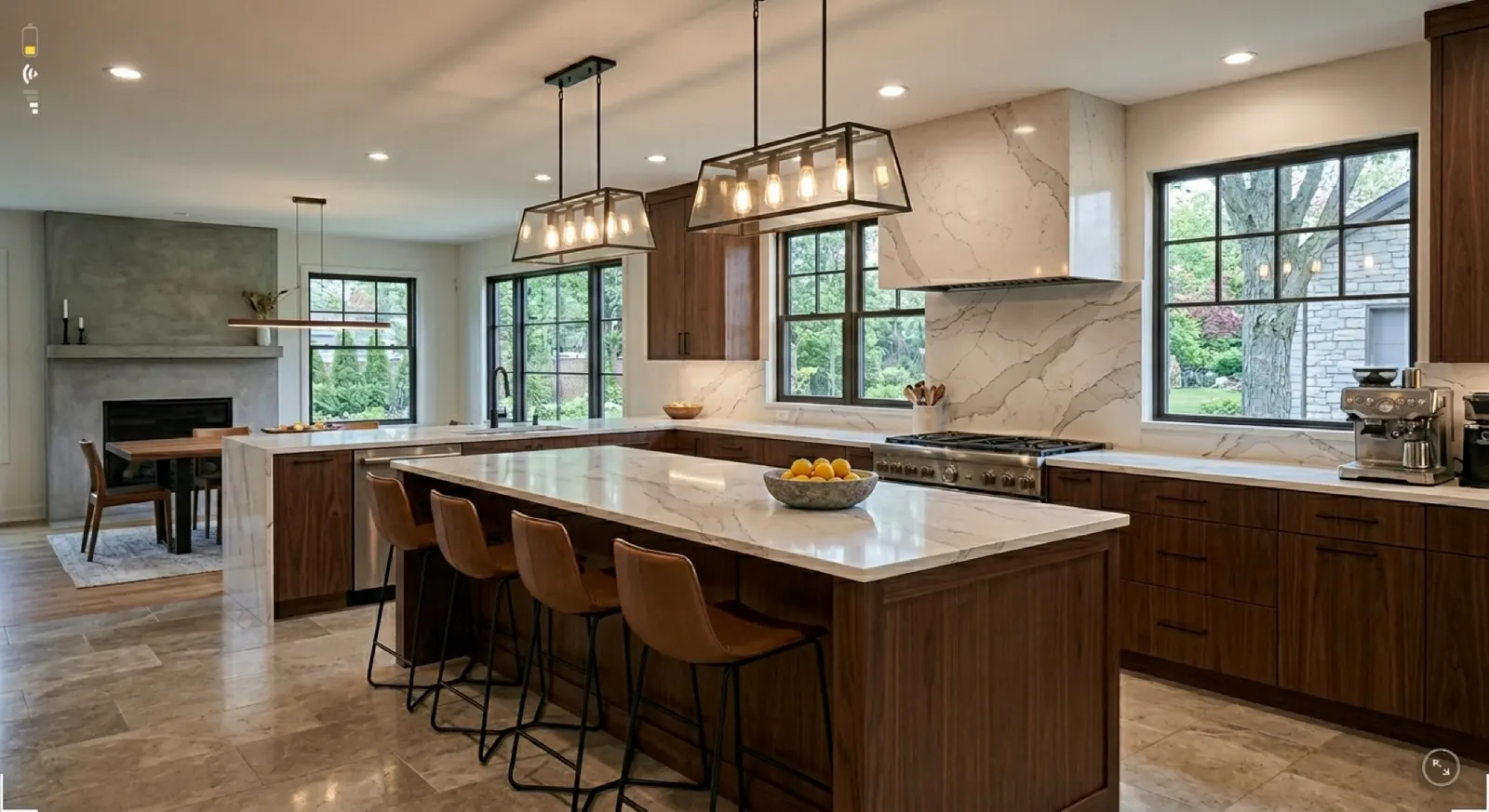 Renovated open-concept kitchen and living space remodeled by Premier Vision Remodeling